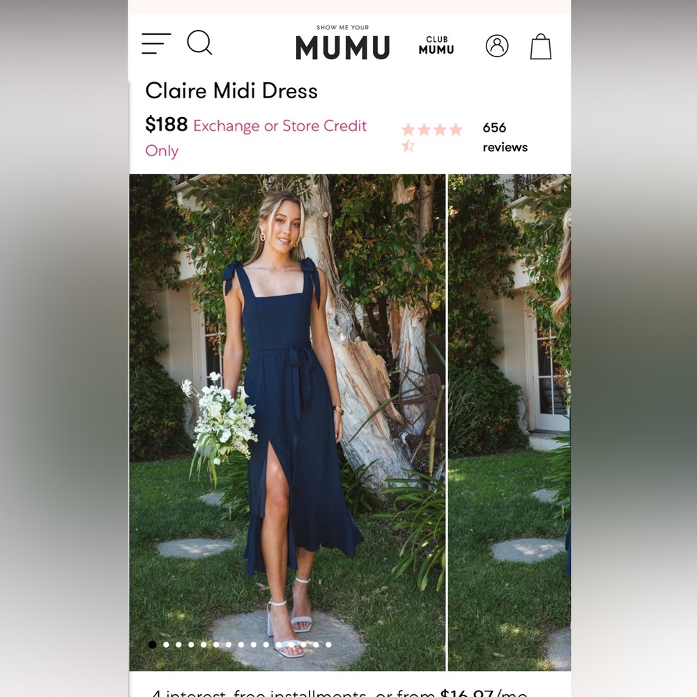 Bridesmaid Dress Show Me Your Mumu Claire Midi Dress Rich Navy Crisp